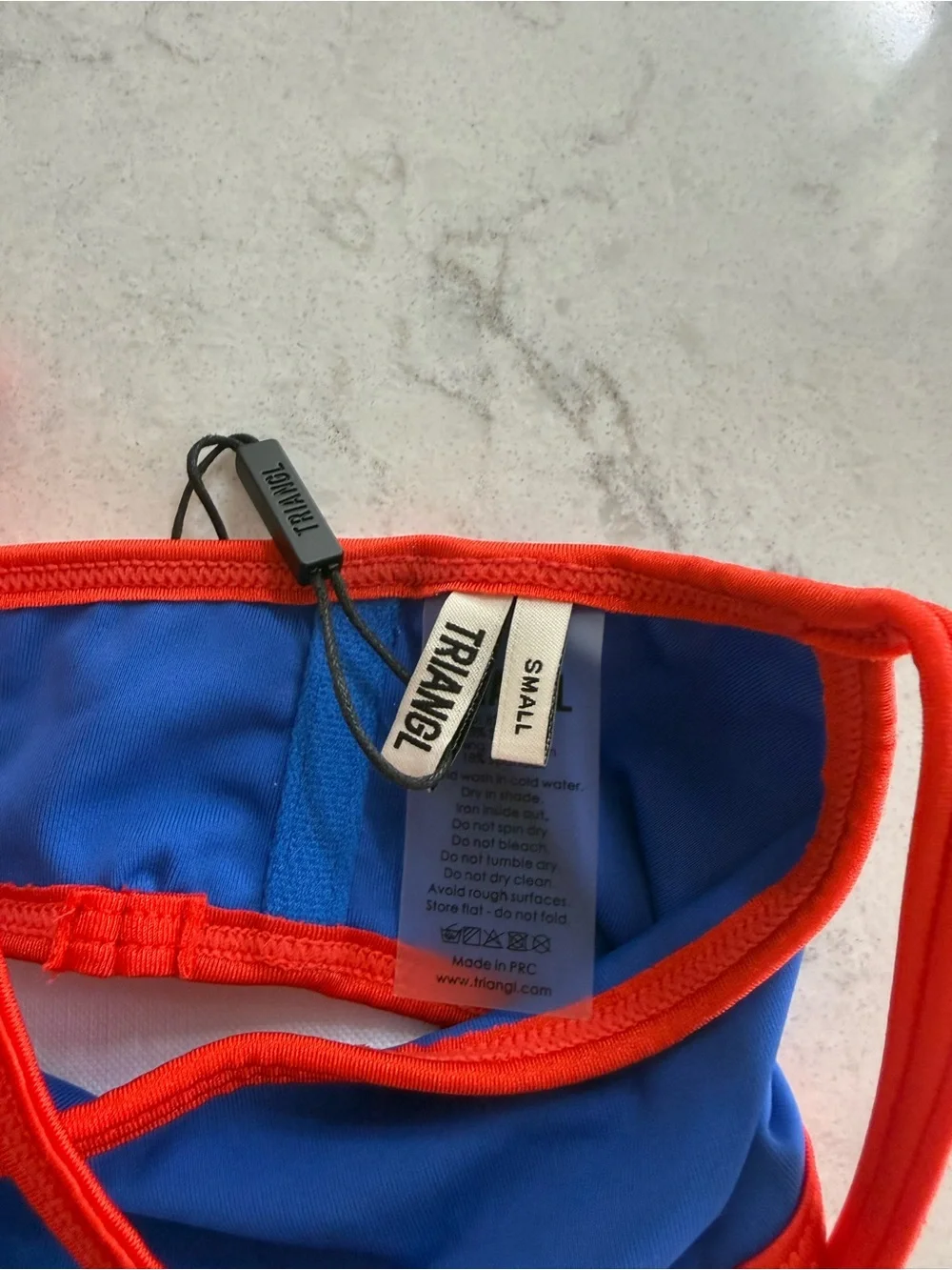 triangl swimwear Blue Bikini with Red Trim - Picture 5 of 7